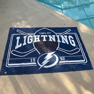 Tampa Bay Lightning 1992 NHL 35" x 51" Linen Flag Banner Blue White Hockey